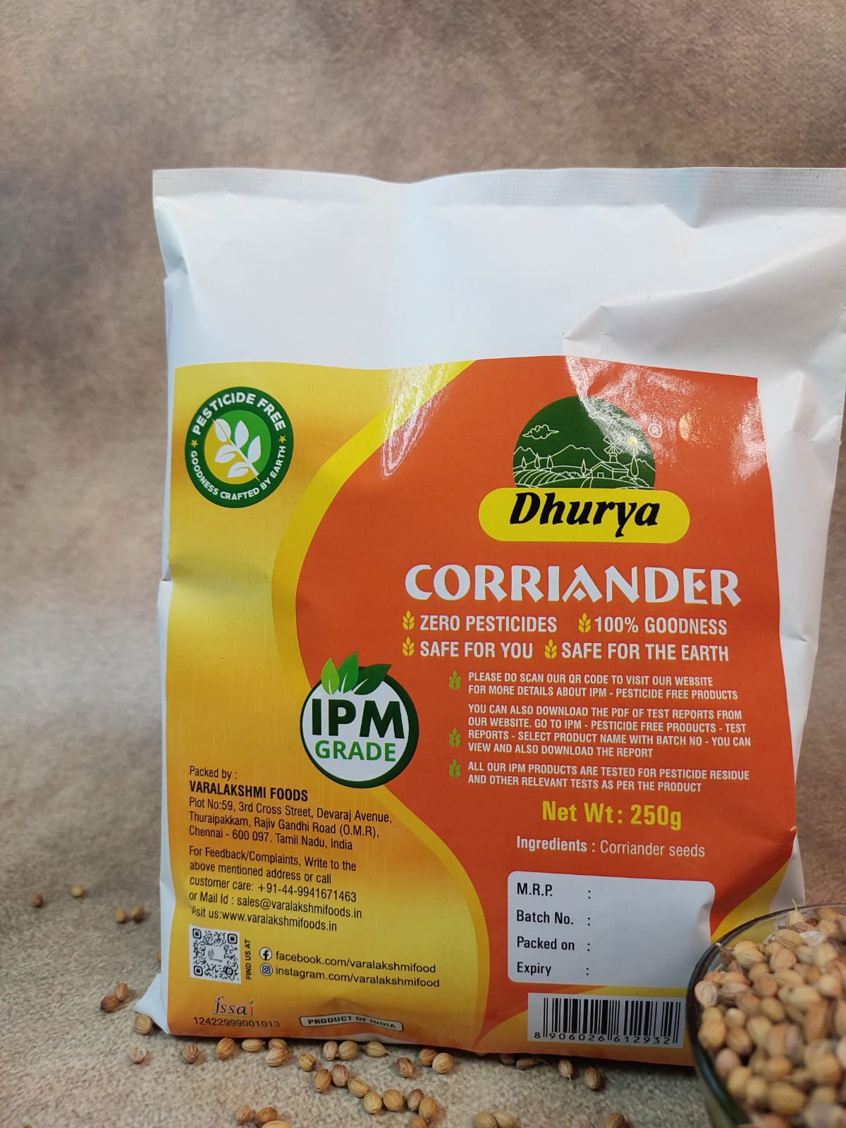 IPM CORIANDER SEEDS 250GMS