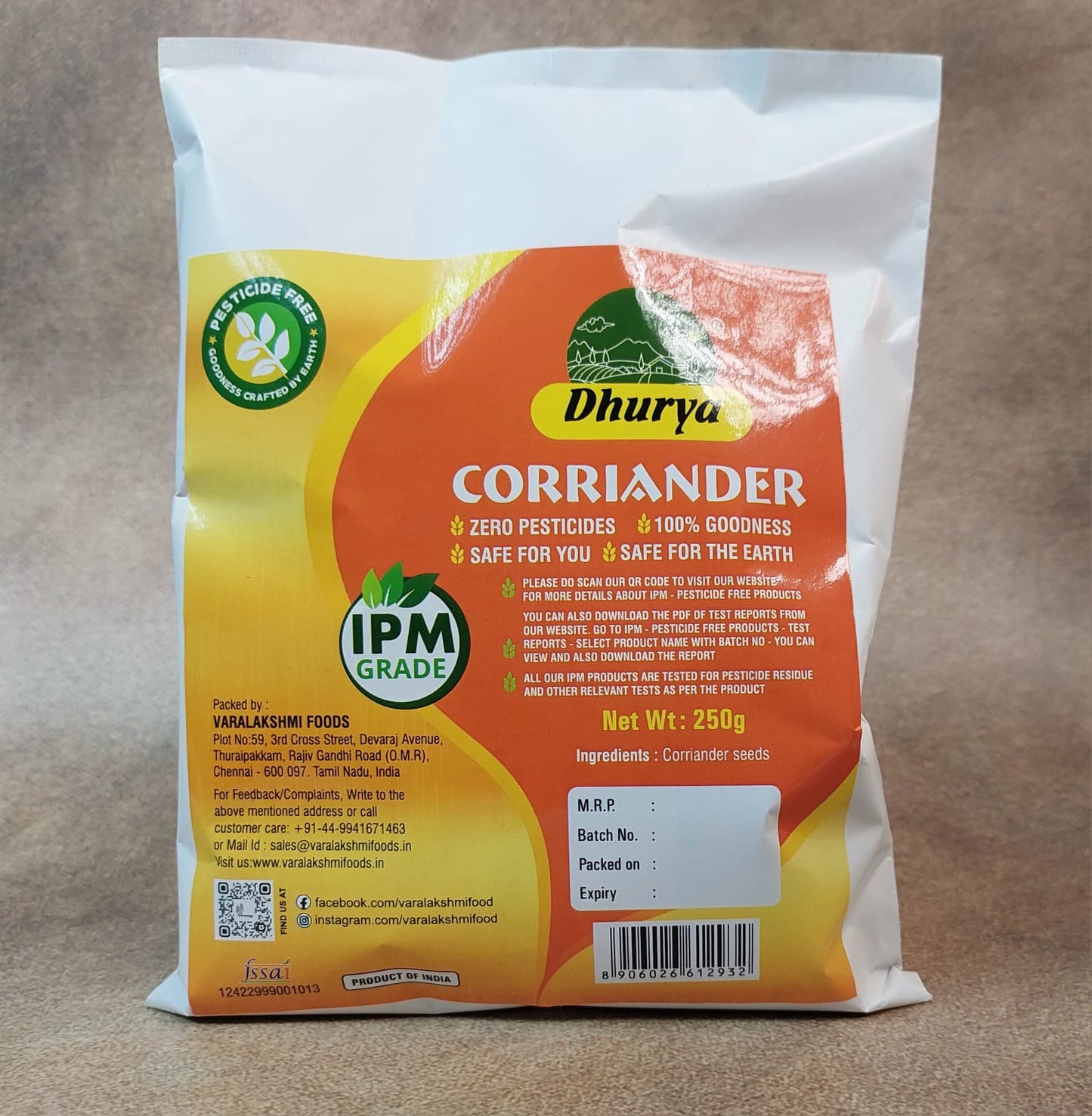 IPM CORIANDER SEEDS 250GMS